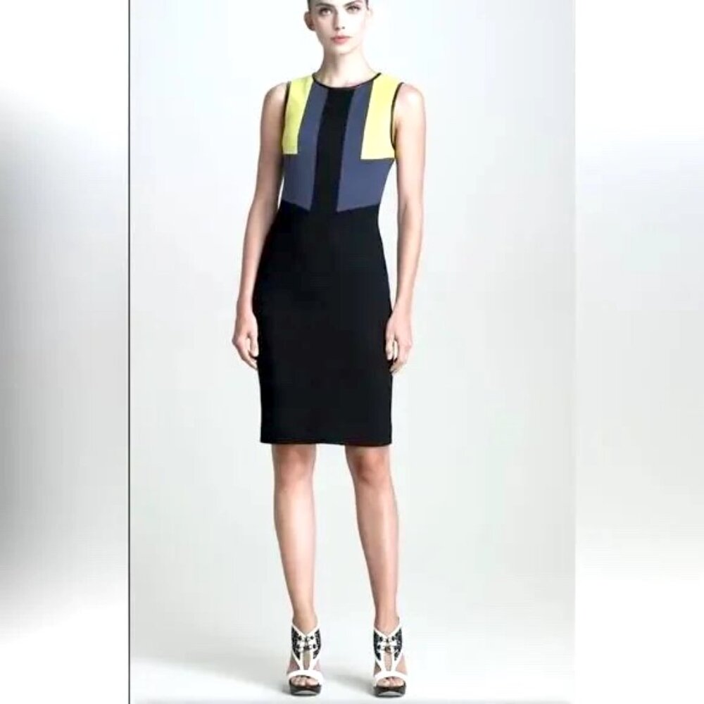 Jason Wu Techno Jersey Colorblock Dress Size 8